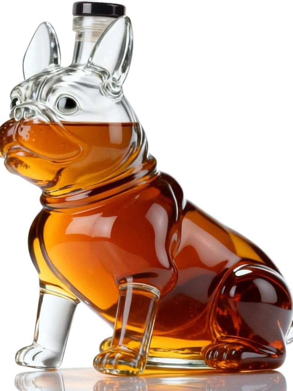 Funny French Bulldog Whiskey Decanter 27oz - Unique Liquor Bottle for Home Bar